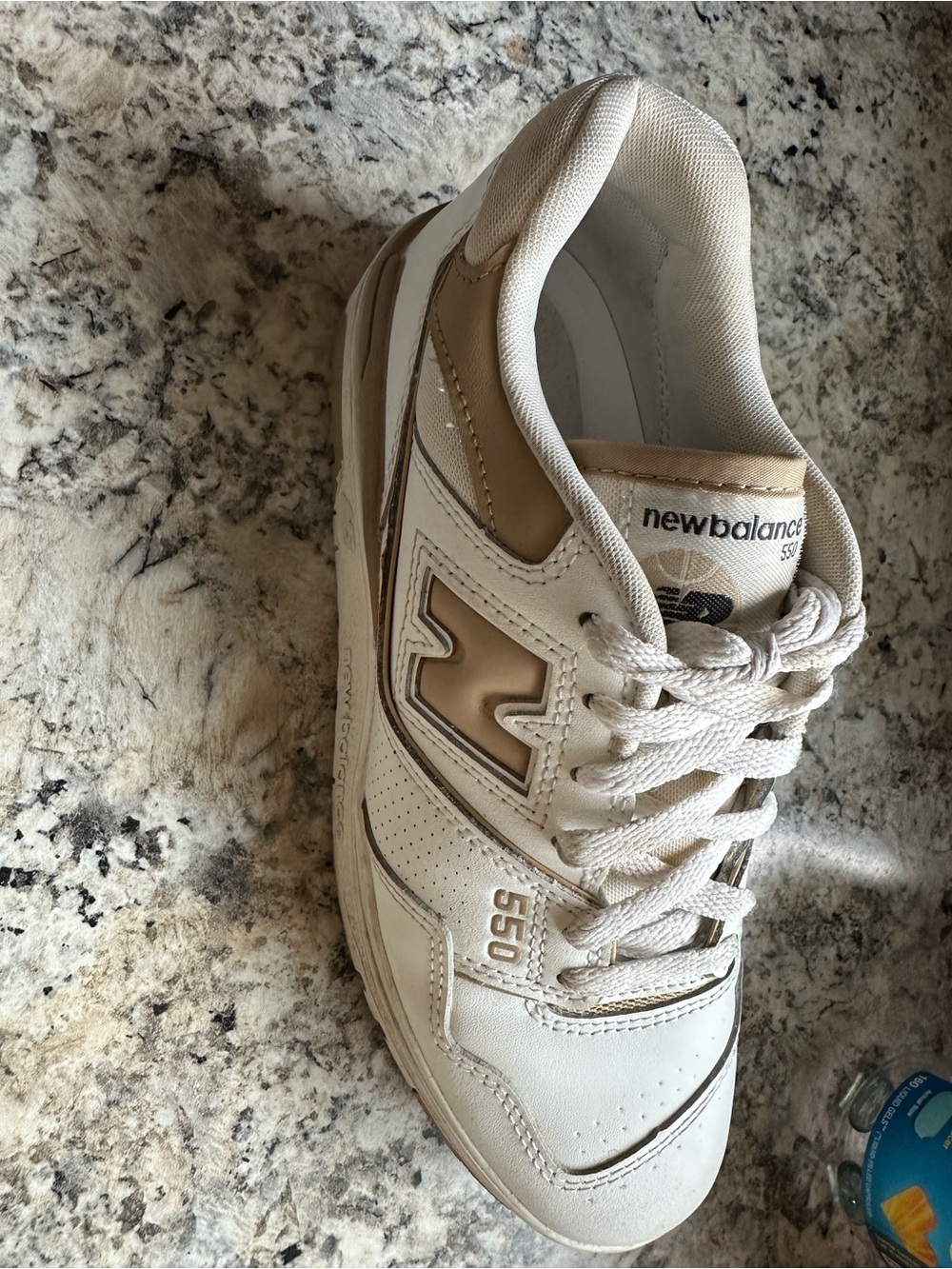 New Balance 550 White and Tan Sneakers